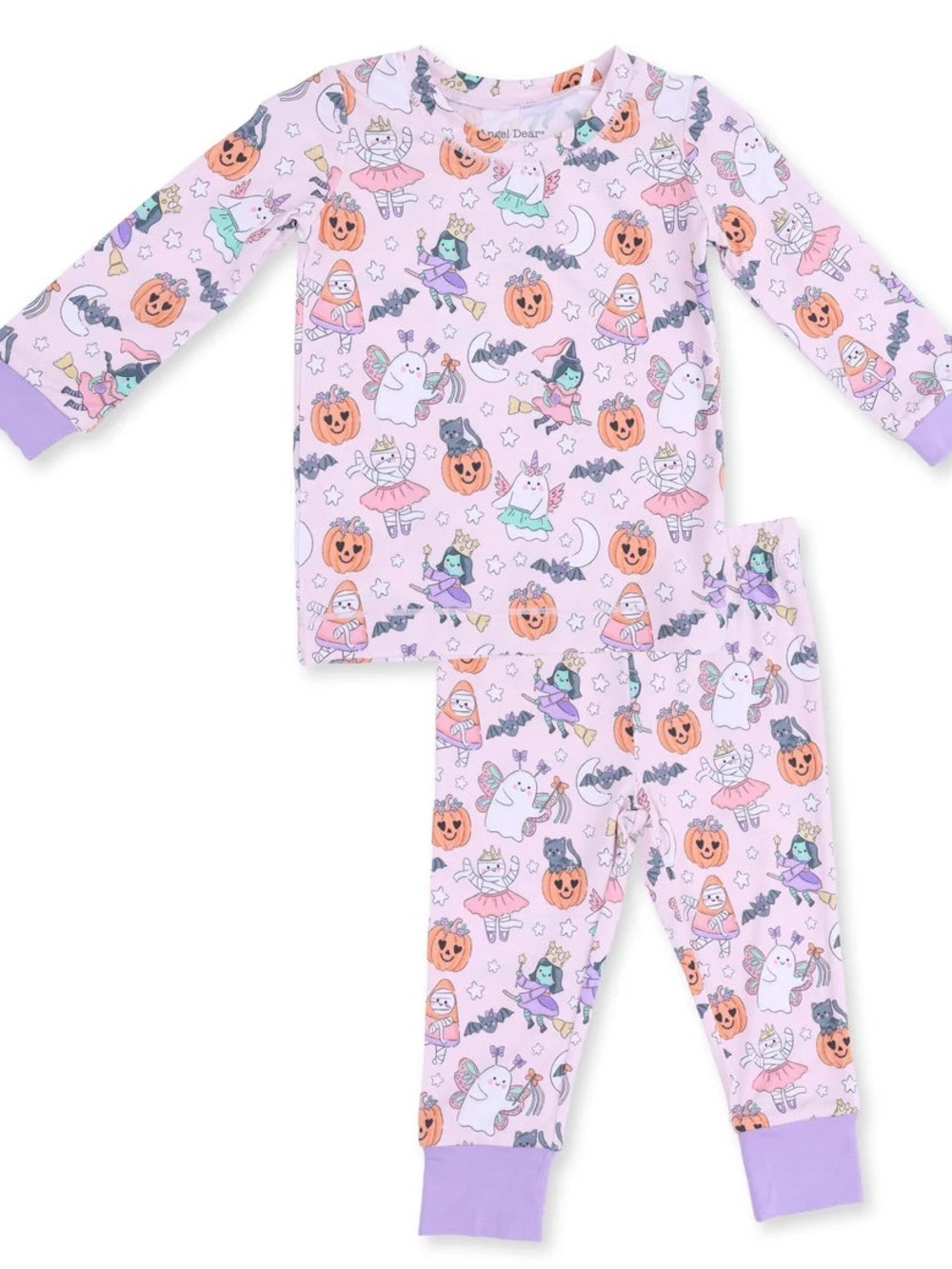 Angel Dear Pink Pumpkin Ghost Halloween Long Sleeve Pajama Set 7-8